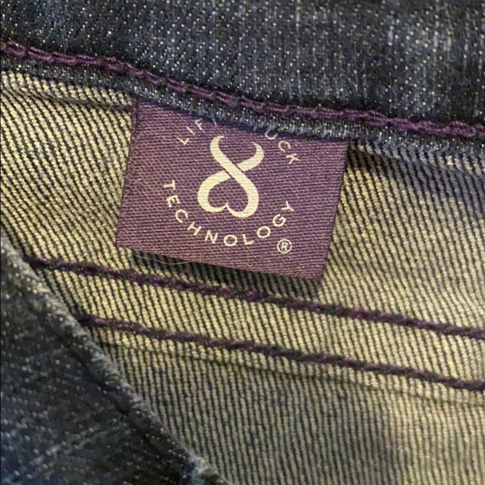 NYDJ straight leg dark denim jeans with bejeweled pockets - Picture 7 of 8